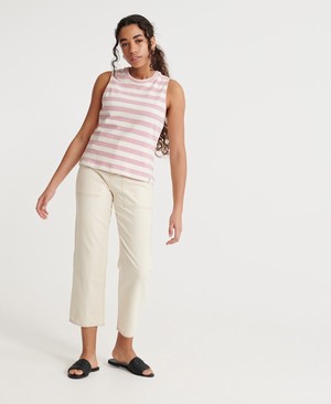 Superdry Summer Stripe Női Mellény Rózsaszín | FIRZC8905